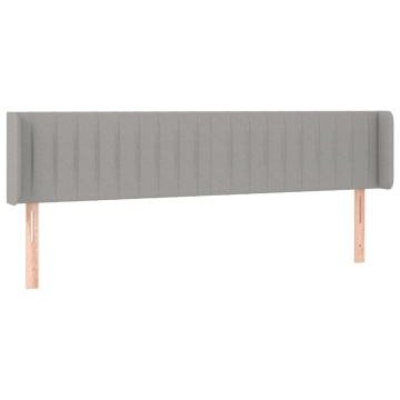 Tăblie de pat cu aripioare gri deschis 183x16x78/88 cm textil - Img 2