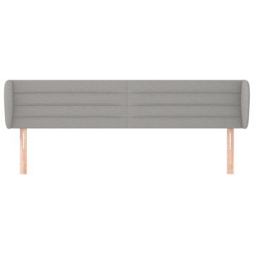 Tăblie de pat cu aripioare gri deschis 183x23x78/88 cm textil - Img 3