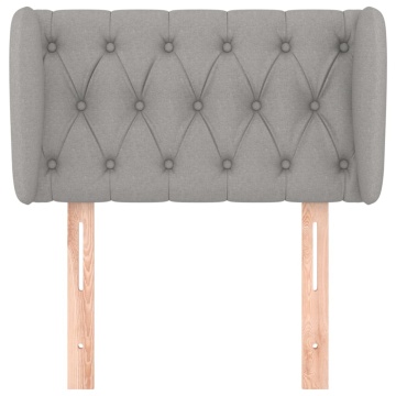 Tăblie de pat cu aripioare gri deschis 83x23x78/88 cm textil - Img 3