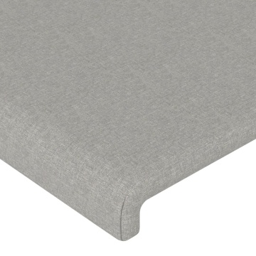 Tăblie de pat cu aripioare gri deschis 93x16x118/128 cm textil - Img 8