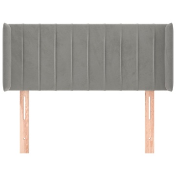 Tăblie de pat cu aripioare gri deschis 93x16x78/88 cm catifea - Img 3