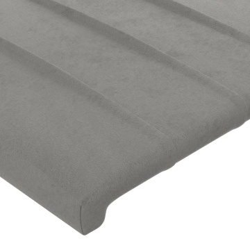 Tăblie de pat cu aripioare gri deschis 93x16x78/88 cm catifea - Img 8