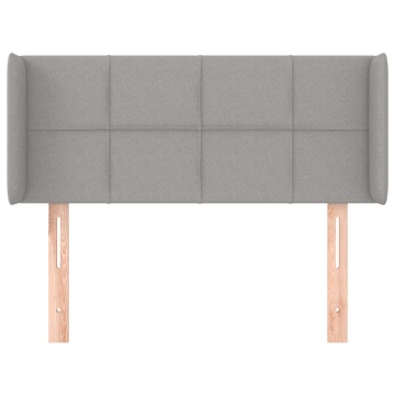 Tăblie de pat cu aripioare gri deschis 93x16x78/88 cm textil - Img 3