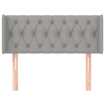 Tăblie de pat cu aripioare gri deschis 93x16x78/88 cm textil - Img 3
