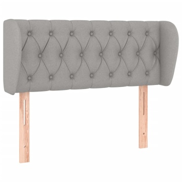 Tăblie de pat cu aripioare gri deschis 93x23x78/88 cm textil - Img 2