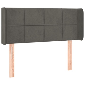 Tăblie de pat cu aripioare gri închis 103x16x78/88 cm catifea - Img 2