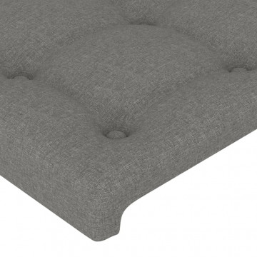 Tăblie de pat cu aripioare gri închis 103x16x78/88 cm textil - Img 8