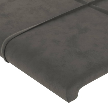 Tăblie de pat cu aripioare gri închis 103x23x78/88 cm catifea - Img 8