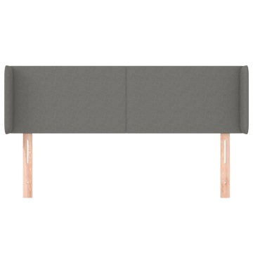 Tăblie de pat cu aripioare gri închis 147x16x78/88 cm textil - Img 3