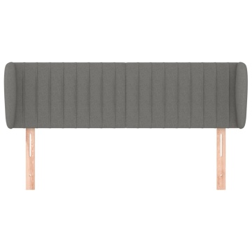 Tăblie de pat cu aripioare gri închis 147x23x78/88 cm textil - Img 3