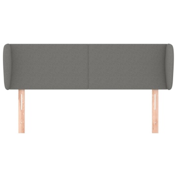 Tăblie de pat cu aripioare gri închis 147x23x78/88 cm textil - Img 3