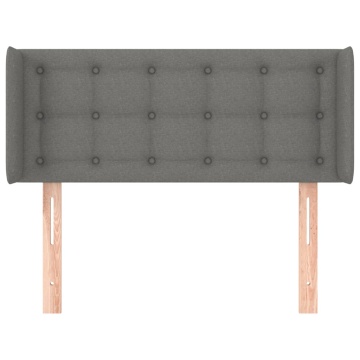 Tăblie de pat cu aripioare gri închis 83x16x78/88 cm textil - Img 3