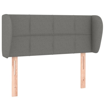 Tăblie de pat cu aripioare gri închis 83x23x78/88 cm textil - Img 2
