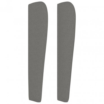 Tăblie de pat cu aripioare gri închis 93x23x118/128 cm textil - Img 4