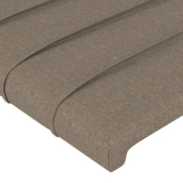 Tăblie de pat cu aripioare gri taupe 103x16x118/128 cm textil - Img 8