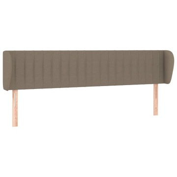 Tăblie de pat cu aripioare gri taupe 183x23x78/88 cm textil - Img 2