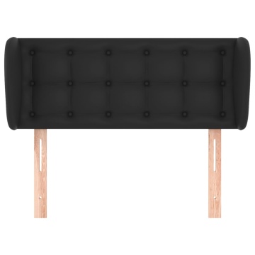 Tăblie de pat cu aripioare negru 103x23x78/88cm piele ecologică - Img 3