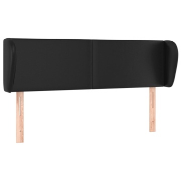 Tăblie de pat cu aripioare negru 147x23x78/88cm piele ecologică - Img 2