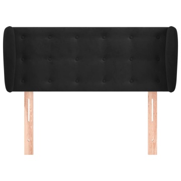 Tăblie de pat cu aripioare negru 83x23x78/88 cm catifea - Img 3