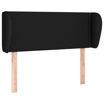 Tăblie de pat cu aripioare negru 83x23x78/88 cm material textil - Img 2
