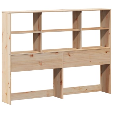 Tăblie de pat cu depozitare, 120 cm, lemn masiv de pin - Img 3