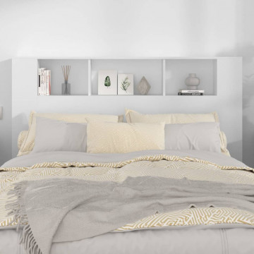 Tăblie de pat cu dulap, alb, 160x18,5x104,5 cm - Img 3