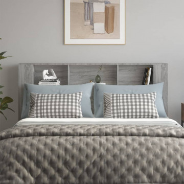 Tăblie de pat cu dulap, gri sonoma, 180x18,5x104,5 cm - Img 3