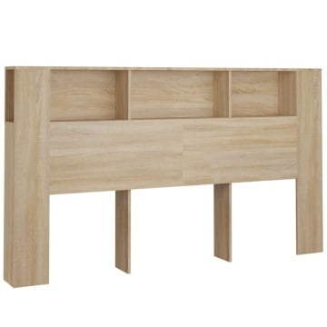 Tăblie de pat cu dulap, stejar sonoma, 180x18,5x104,5 cm - Img 2