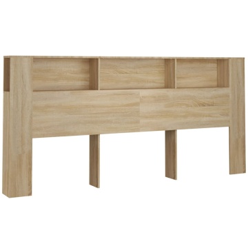 Tăblie de pat cu dulap, stejar sonoma, 220x18,5x104,5 cm - Img 2