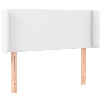 Tăblie de pat cu LED, alb, 93x16x78/88 cm, piele ecologică - Img 3