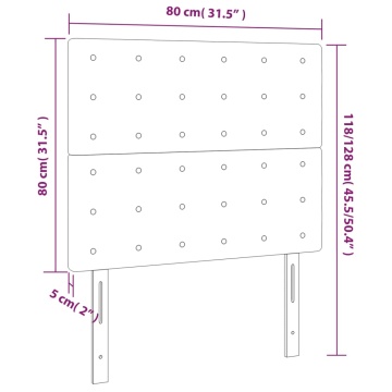 Tăblie de pat cu LED, gri deschis, 80x5x118/128 cm, catifea - Img 5