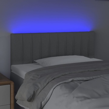 Tăblie de pat cu LED, gri deschis, 80x5x78/88 cm, textil - Img 3