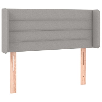 Tăblie de pat cu LED, gri deschis, 83x16x78/88 cm, textil - Img 3