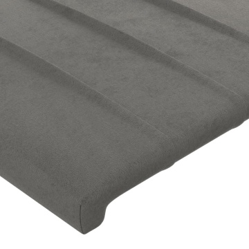 Tăblie de pat cu LED, gri deschis, 90x5x78/88 cm, catifea - Img 6
