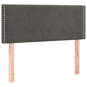 Tăblie de pat cu LED, gri închis, 80x5x78/88 cm, catifea - Img 4