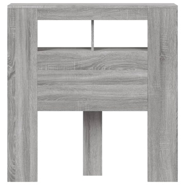 Tăblie de pat cu LED, gri sonoma, 100x18,5x103,5 cm, lemn - Img 5