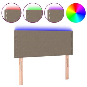 Tăblie de pat cu LED, gri taupe, 90x5x78/88 cm, textil - Img 2