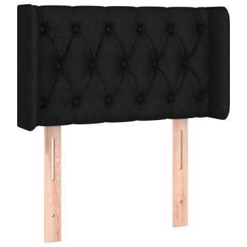 Tăblie de pat cu LED, negru, 83x16x78/88 cm, textil - Img 3