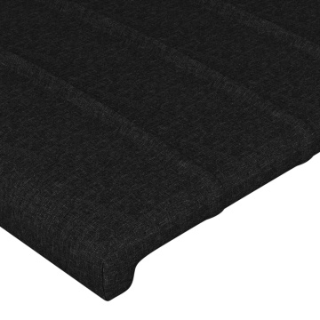 Tăblie de pat cu LED, negru, 90x5x118/128 cm, textil - Img 6