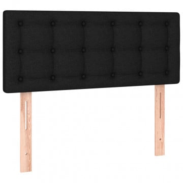 Tăblie de pat cu LED, negru, 90x5x78/88 cm, textil - Img 4