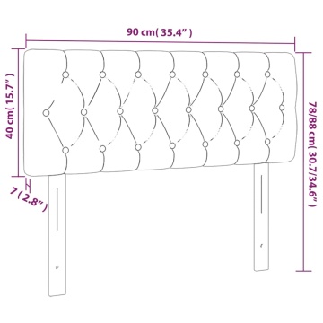 Tăblie de pat cu LED, negru, 90x7x78/88 cm, catifea - Img 5