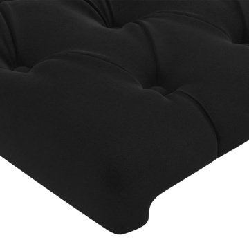 Tăblie de pat cu LED, negru, 90x7x78/88 cm, catifea - Img 6