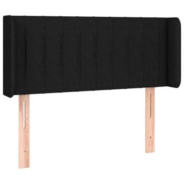 Tăblie de pat cu LED, negru, 93x16x78/88 cm, textil - Img 3