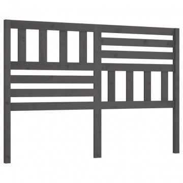 Tăblie de pat, gri, 126x4x100 cm, lemn masiv de pin - Img 2