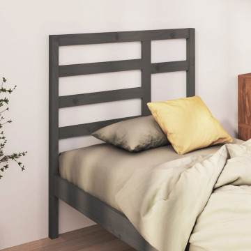 Tăblie de pat, gri, 96x4x104 cm, lemn masiv de pin - Img 1