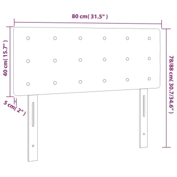 Tăblie de pat, gri deschis, 80x5x78/88 cm, catifea - Img 7