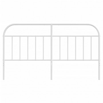 Tăblie de pat metalică, alb, 160 cm - Img 4