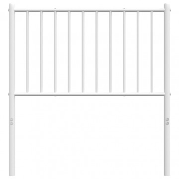 Tăblie de pat metalică, alb, 84,5x3x90 cm - Img 7