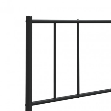 Tăblie de pat metalică, negru, 100 cm - Img 5