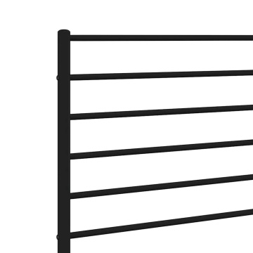 Tăblie de pat metalică, negru, 135 cm - Img 5
